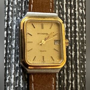 Gold Watch Pigskin Watchband Very Loved Bucherer